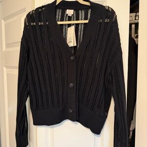 Target A New DayBlack Open-Knit Cardigan